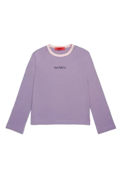 T-Shirts>MAX&Co. Long-sleeved T-shirt with logo light lilac