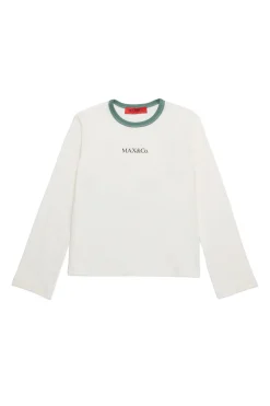 T-Shirts>MAX&Co. Long-sleeved T-shirt with logo white