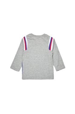 T-Shirts>DSQUARED2 Long-sleeved T-shirt with ribbon inserts light grey melange