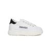 Shoes>DSQUARED2 Low leather trainers with logo white