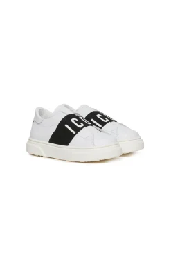 Shoes>DSQUARED2 Low slip-on trainers with elastic ICON white