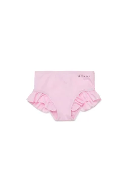 Swimwear | Swimwear>MARNI Lycra swimsuit briefs with ruffles light pink