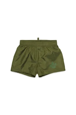 Swimwear | Swimwear>DSQUARED2 Maple Leaf shorts dark olive green