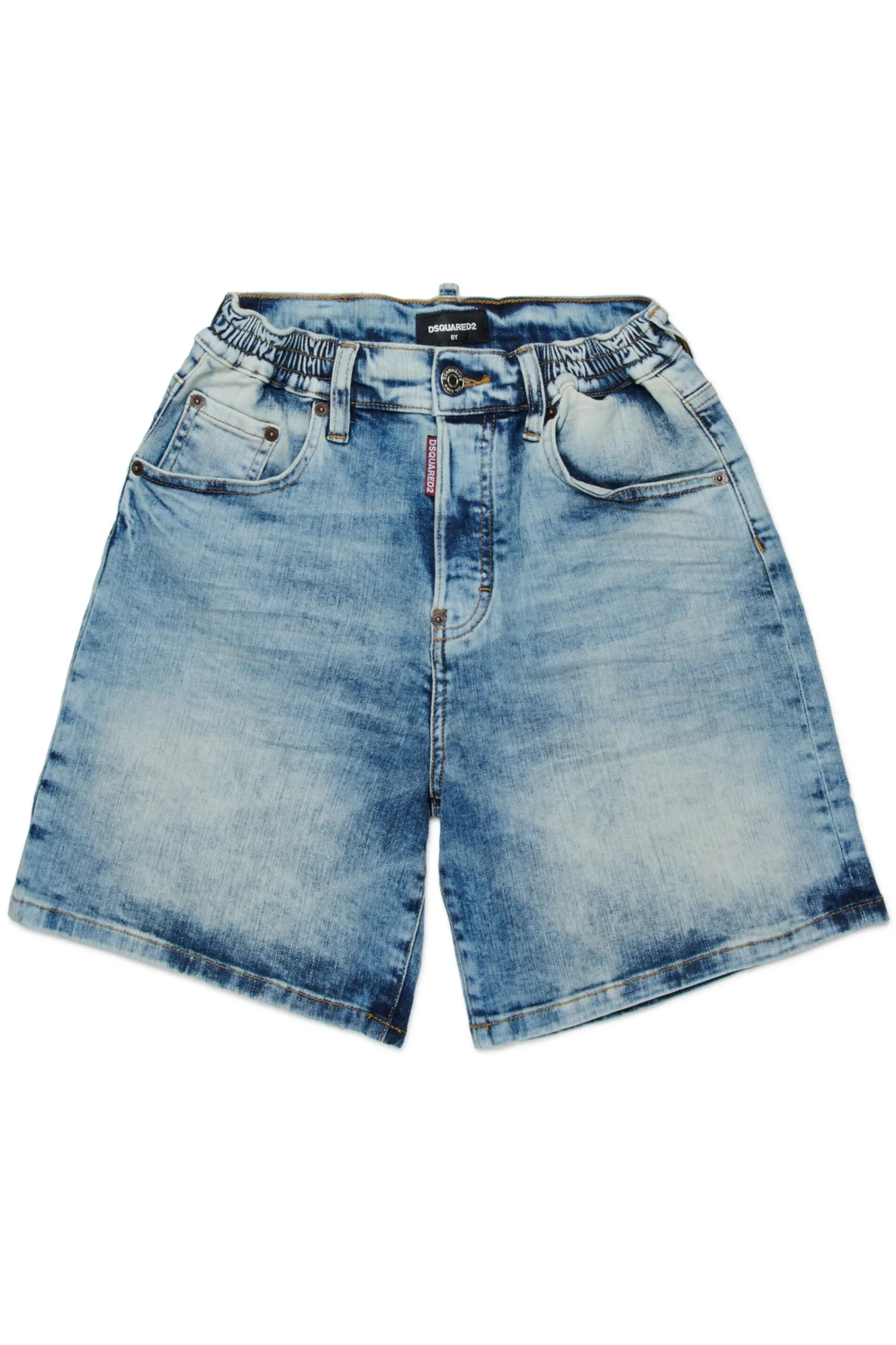 Denim-Mania | Denim-Mania>DSQUARED2 Marbled-effect denim shorts blue denim