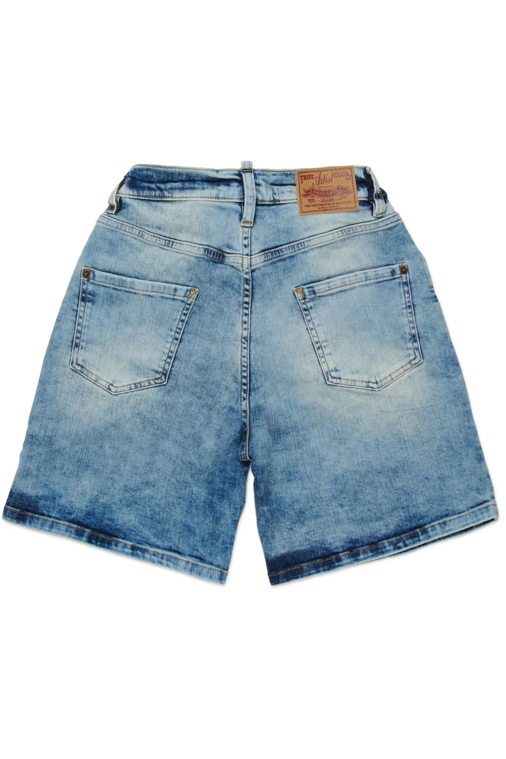 Denim-Mania | Denim-Mania>DSQUARED2 Marbled-effect denim shorts blue denim