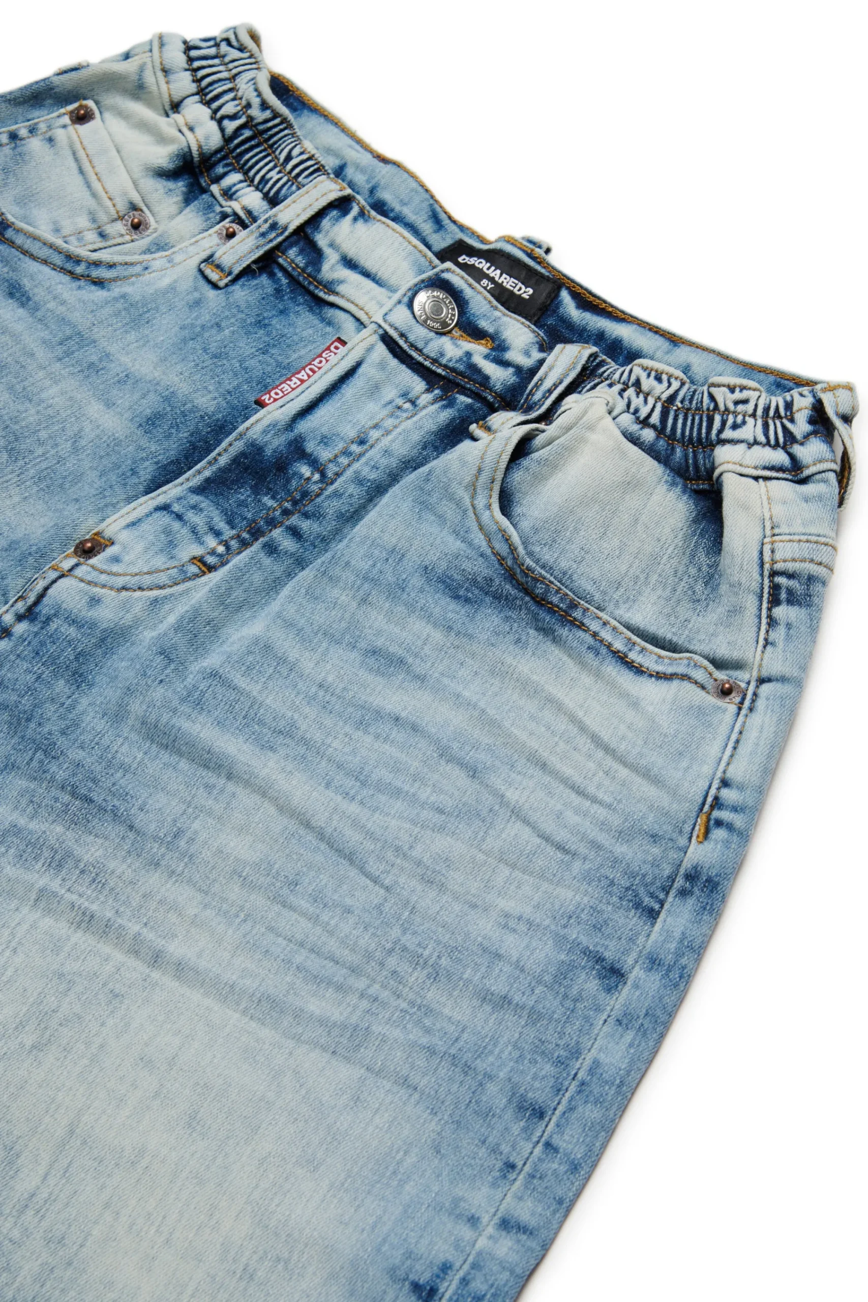 Denim-Mania | Denim-Mania>DSQUARED2 Marbled-effect denim shorts blue denim