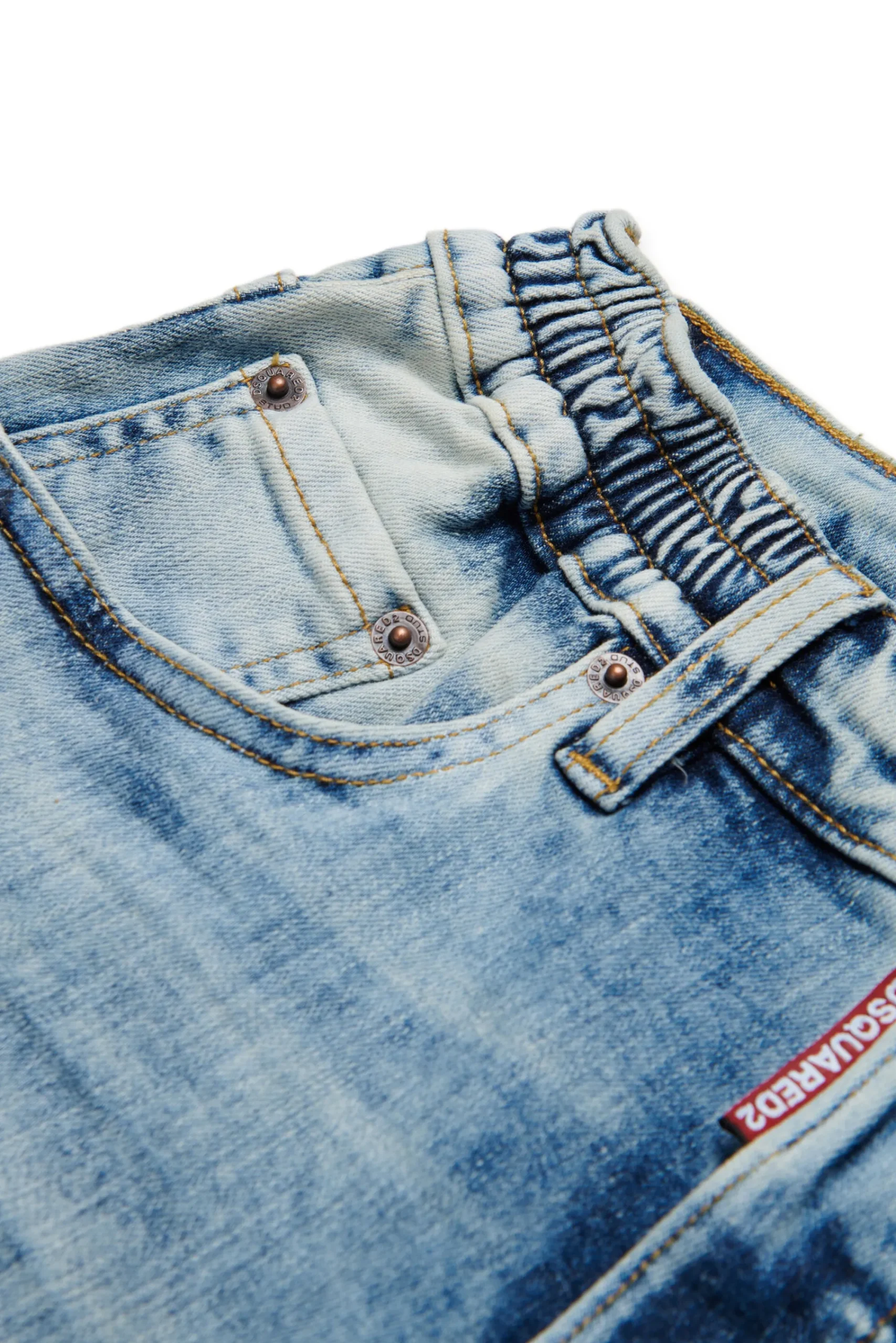 Denim-Mania | Denim-Mania>DSQUARED2 Marbled-effect denim shorts blue denim