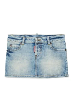 Skirts | Denim-Mania>DSQUARED2 Marbled-effect denim skirt blue denim
