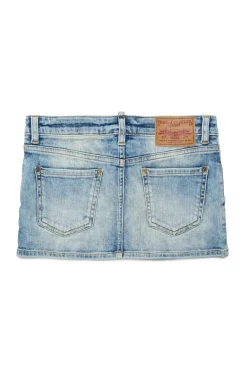 Skirts | Denim-Mania>DSQUARED2 Marbled-effect denim skirt blue denim