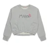 Sweatshirts>MARNI Flower branded crew-neck cropped sweatshirt inox gray melange