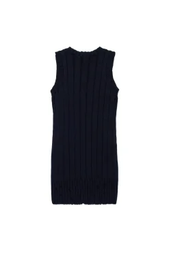 Dresses>MARNI Flower branded ribbed dress blue navy