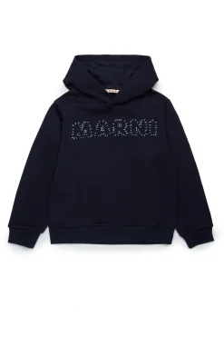 Sweatshirts | Logomania>MARNI Mended sweatshirt with patch blue navy