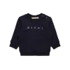 Sweatshirts | Logomania>MARNI Outline branded crew-neck sweatshirt blue navy