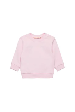 Sweatshirts | Logomania>MARNI Outline branded crew-neck sweatshirt light pink