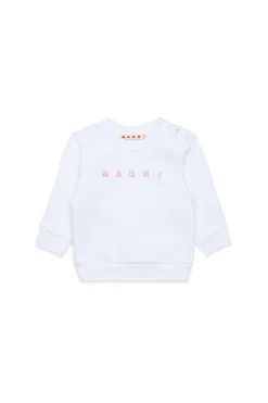 Sweatshirts | Logomania>MARNI Outline branded crew-neck sweatshirt white
