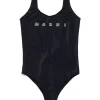 Swimwear | Swimwear>MARNI Outline branded one-piece swimsuit black