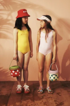 Swimwear | Swimwear>MARNI Outline branded one-piece swimsuit intense yellow