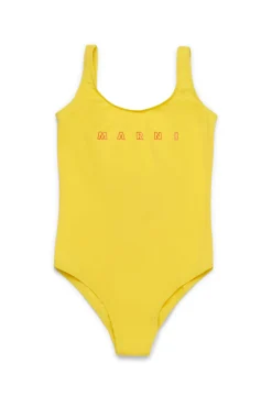 Swimwear | Swimwear>MARNI Outline branded one-piece swimsuit intense yellow
