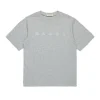 T-Shirts | Logomania>MARNI Outline branded T-shirt inox gray melange