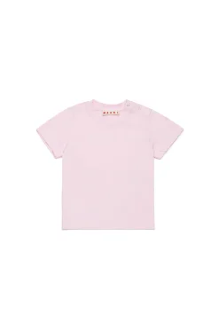 T-Shirts | Logomania>MARNI Outline branded T-shirt light pink