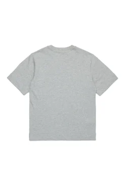 T-Shirts | Logomania>MARNI Outline branded T-shirt inox gray melange