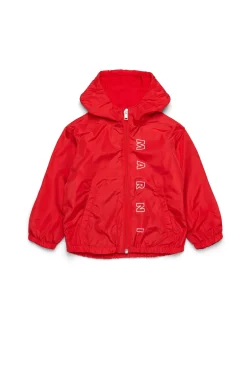 Jackets And Padded Jackets | Logomania>MARNI Outline branded windbreaker jacket red