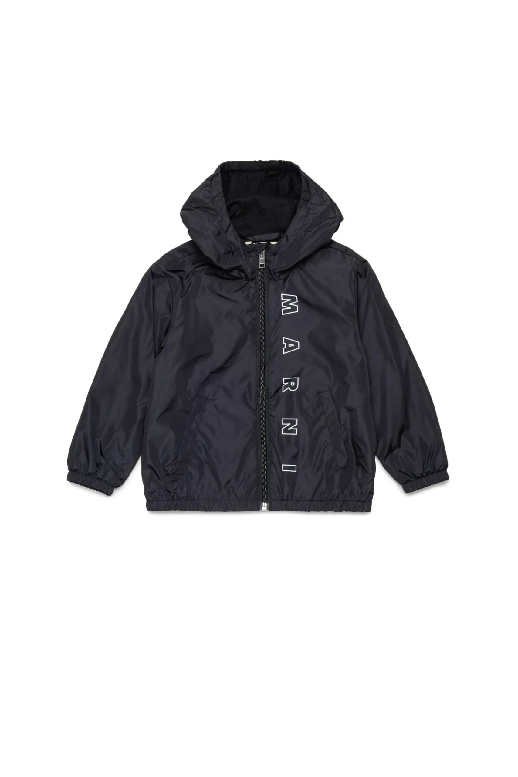 Jackets And Padded Jackets | Logomania>MARNI Outline branded windbreaker jacket black