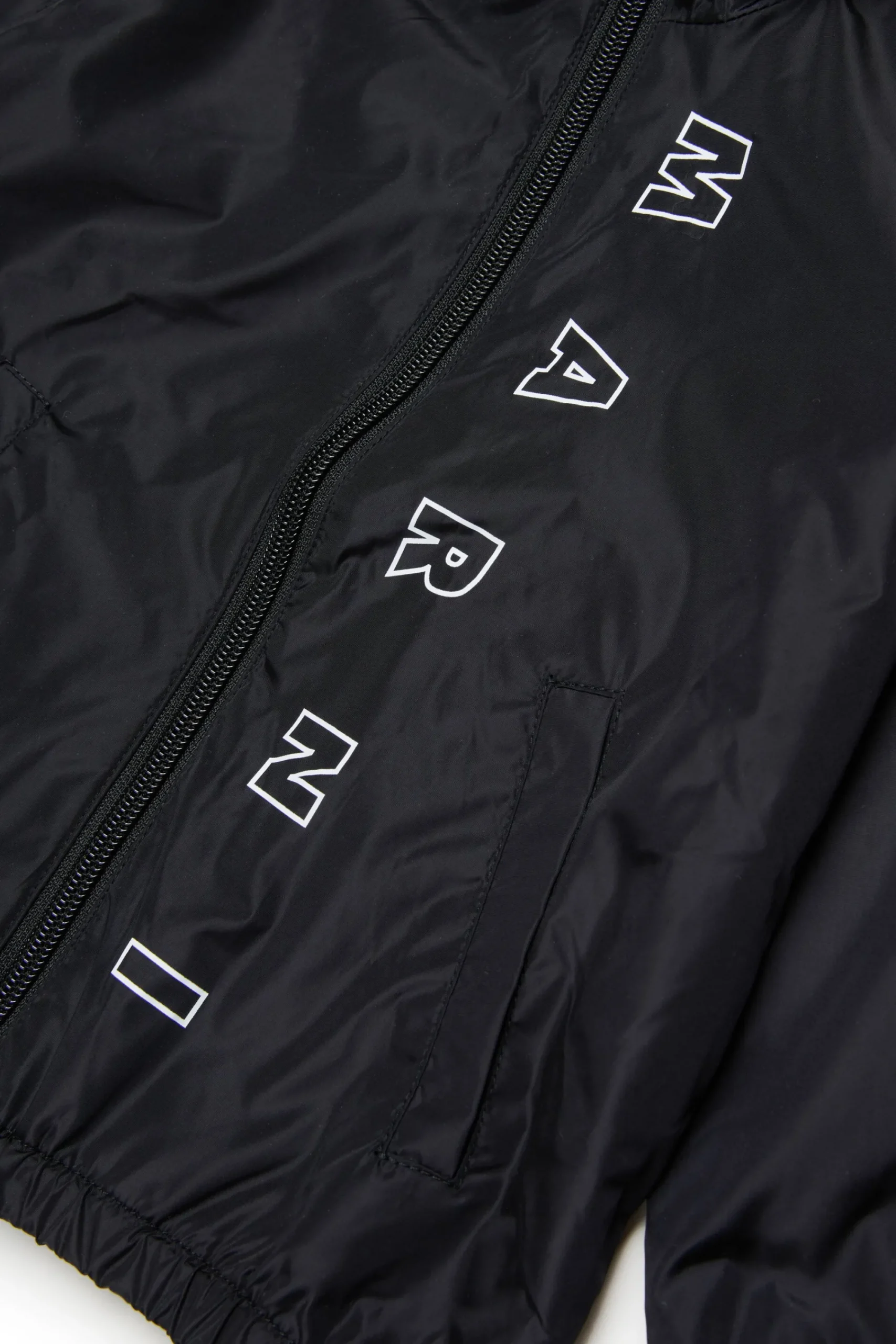 Jackets And Padded Jackets | Logomania>MARNI Outline branded windbreaker jacket black