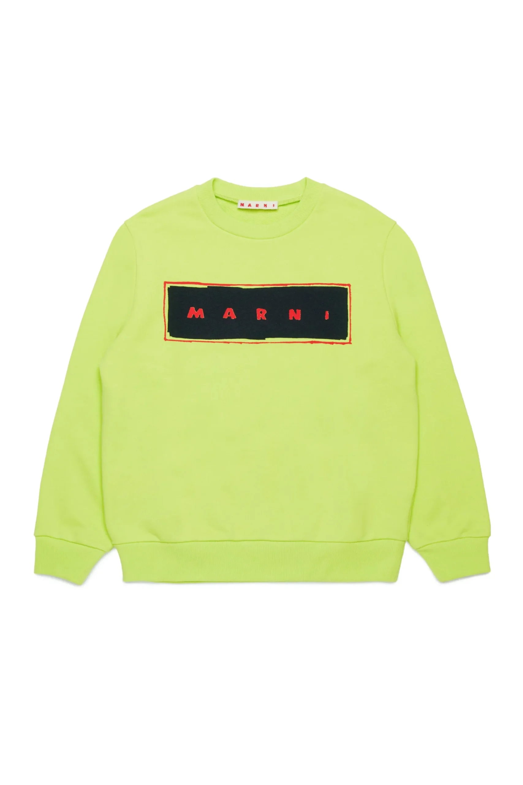 Sweatshirts | Sweatshirts>MARNI Print branded crew-neck sweatshirt slime green