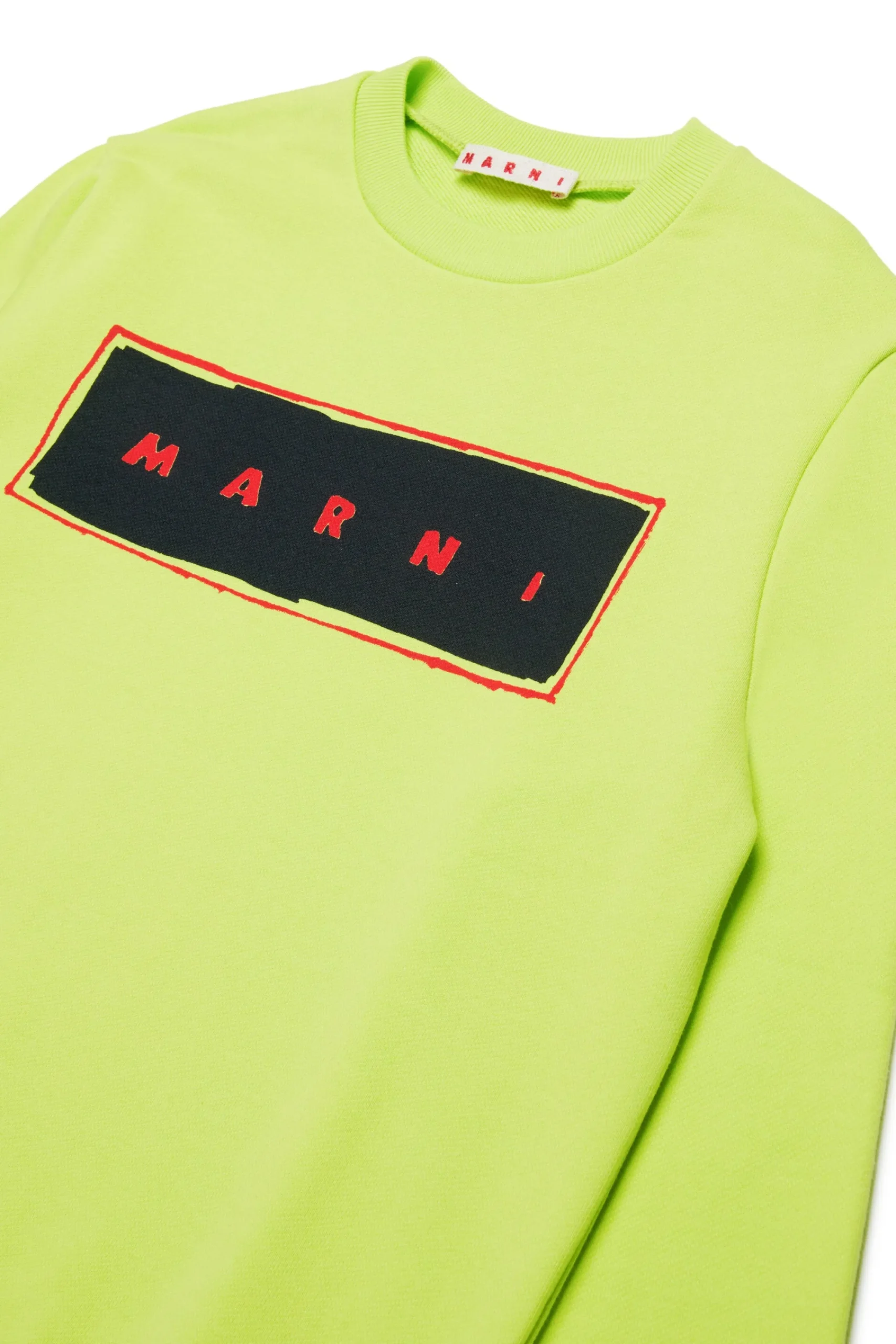 Sweatshirts | Sweatshirts>MARNI Print branded crew-neck sweatshirt slime green