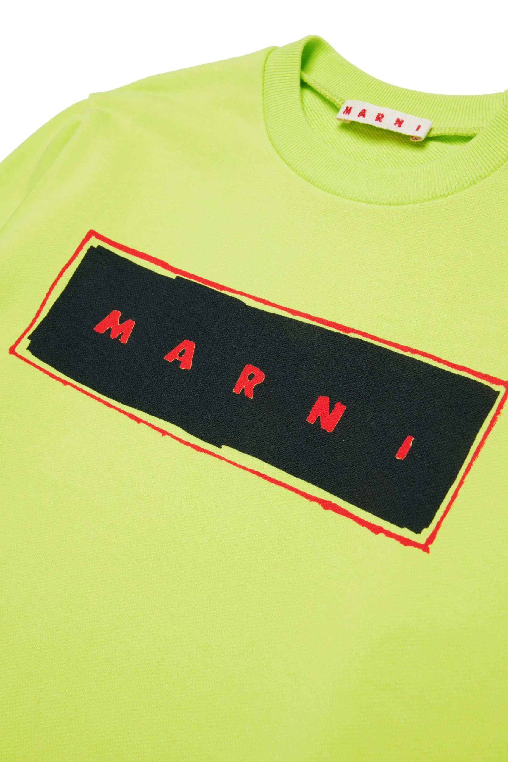 Sweatshirts | Sweatshirts>MARNI Print branded crew-neck sweatshirt slime green