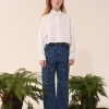 Jeans | Denim-Mania>MM6 MAISON MARGIELA Medium blue cargo jeans with Numeric logo blue denim