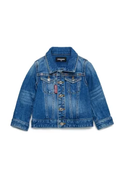 Jackets And Padded Jackets | Denim-Mania>DSQUARED2 Medium jacket with abrasions blue denim