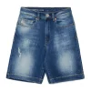 Shorts>DIESEL Medium shorts with rips blue denim