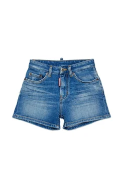 Shorts | Denim-Mania>DSQUARED2 Medium shorts with abrasions blue denim