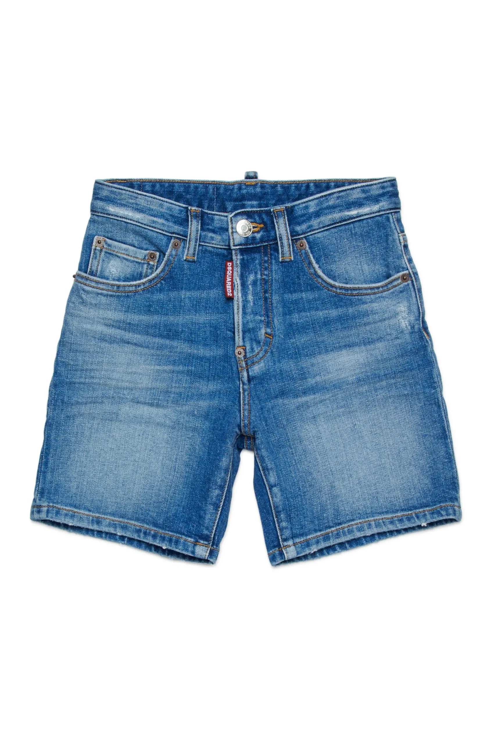 Denim-Mania | Denim-Mania>DSQUARED2 Medium shorts with abrasions blue denim