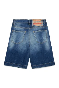 Shorts>DIESEL Medium shorts with rips blue denim