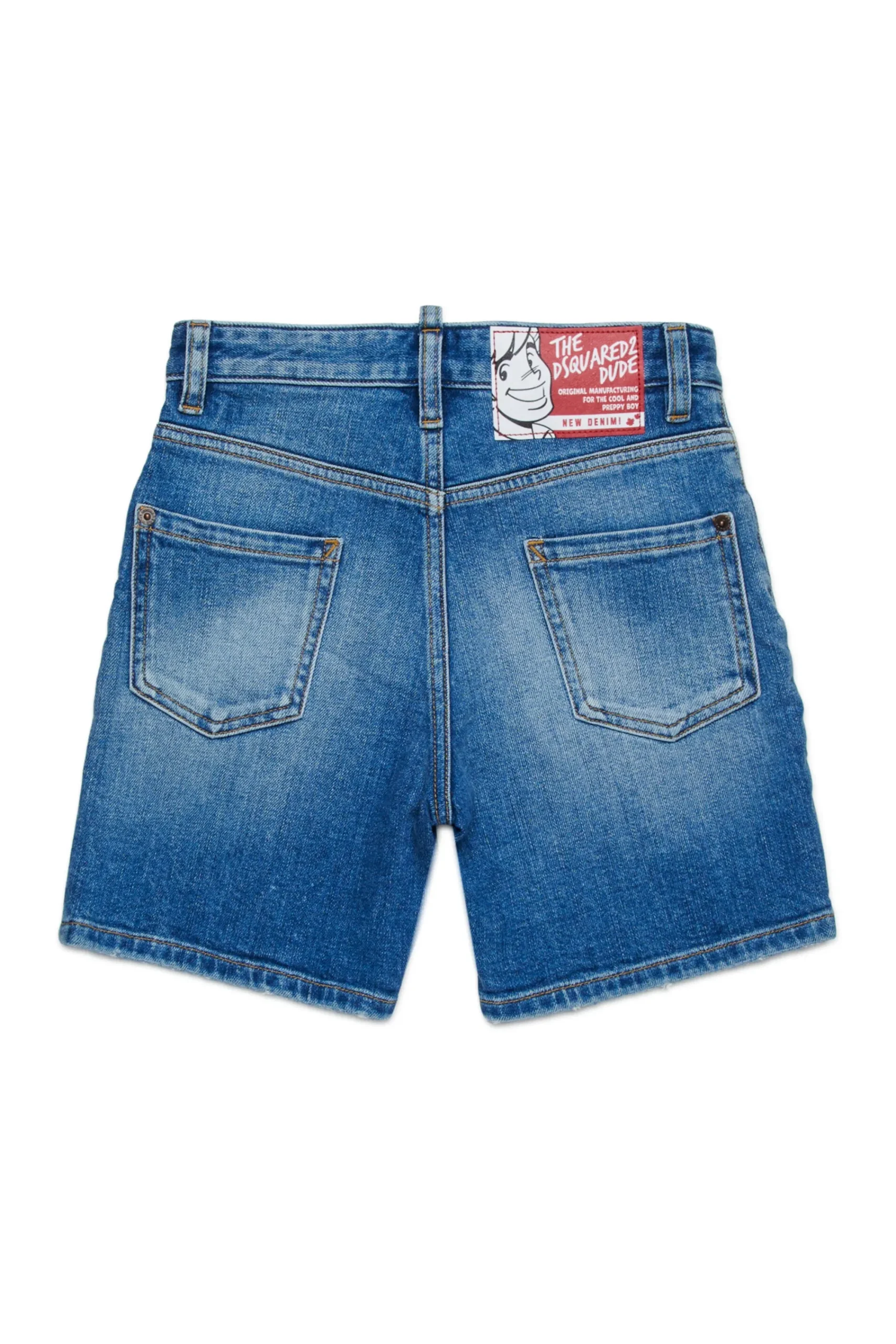 Denim-Mania | Denim-Mania>DSQUARED2 Medium shorts with abrasions blue denim