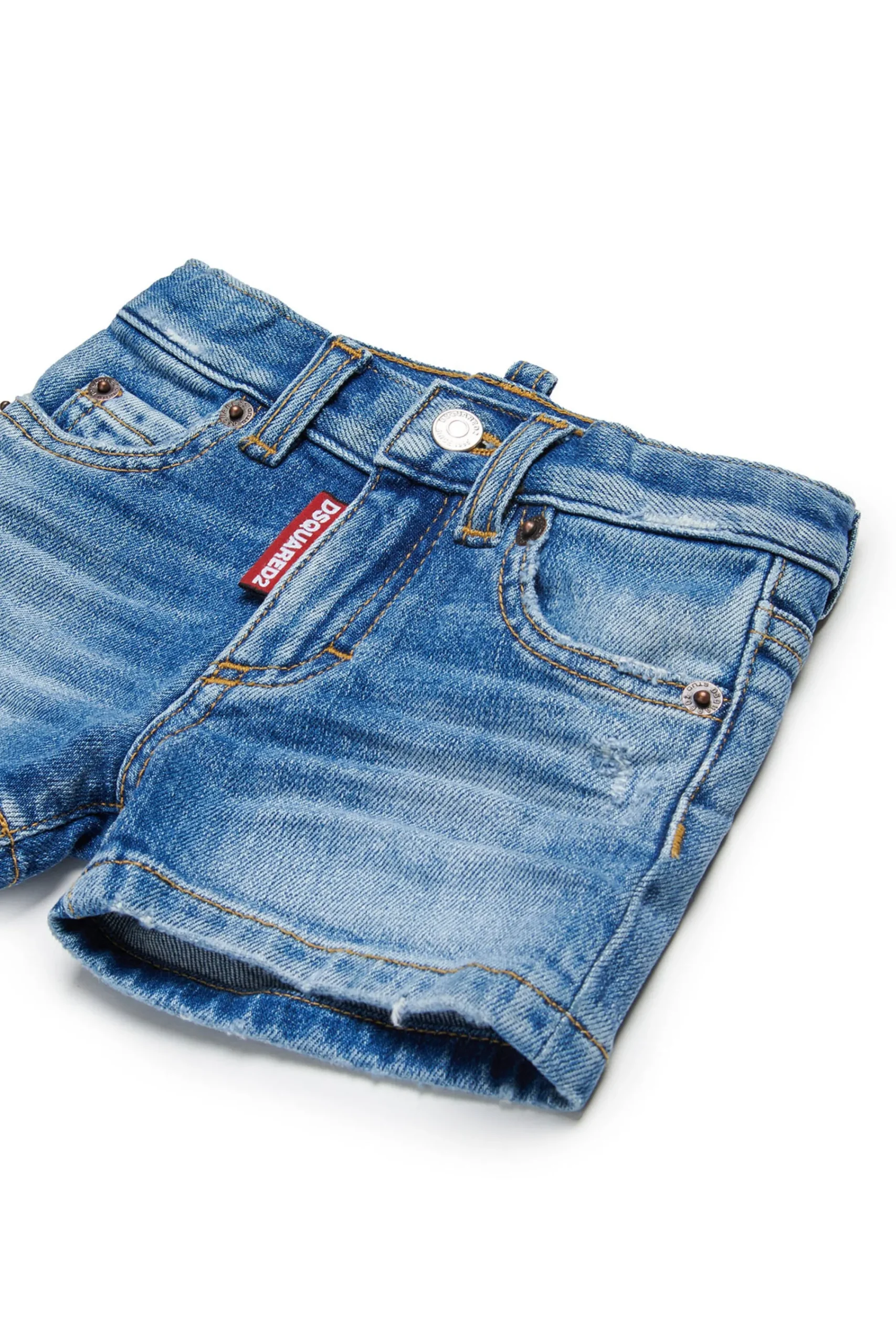 Denim-Mania | Denim-Mania>DSQUARED2 Medium shorts with abrasions blue denim