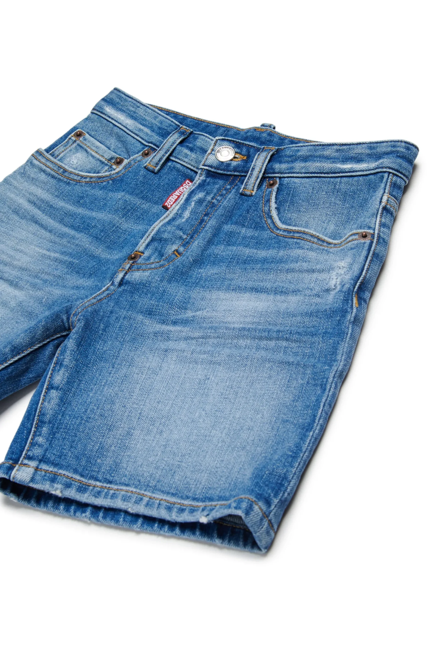 Denim-Mania | Denim-Mania>DSQUARED2 Medium shorts with abrasions blue denim