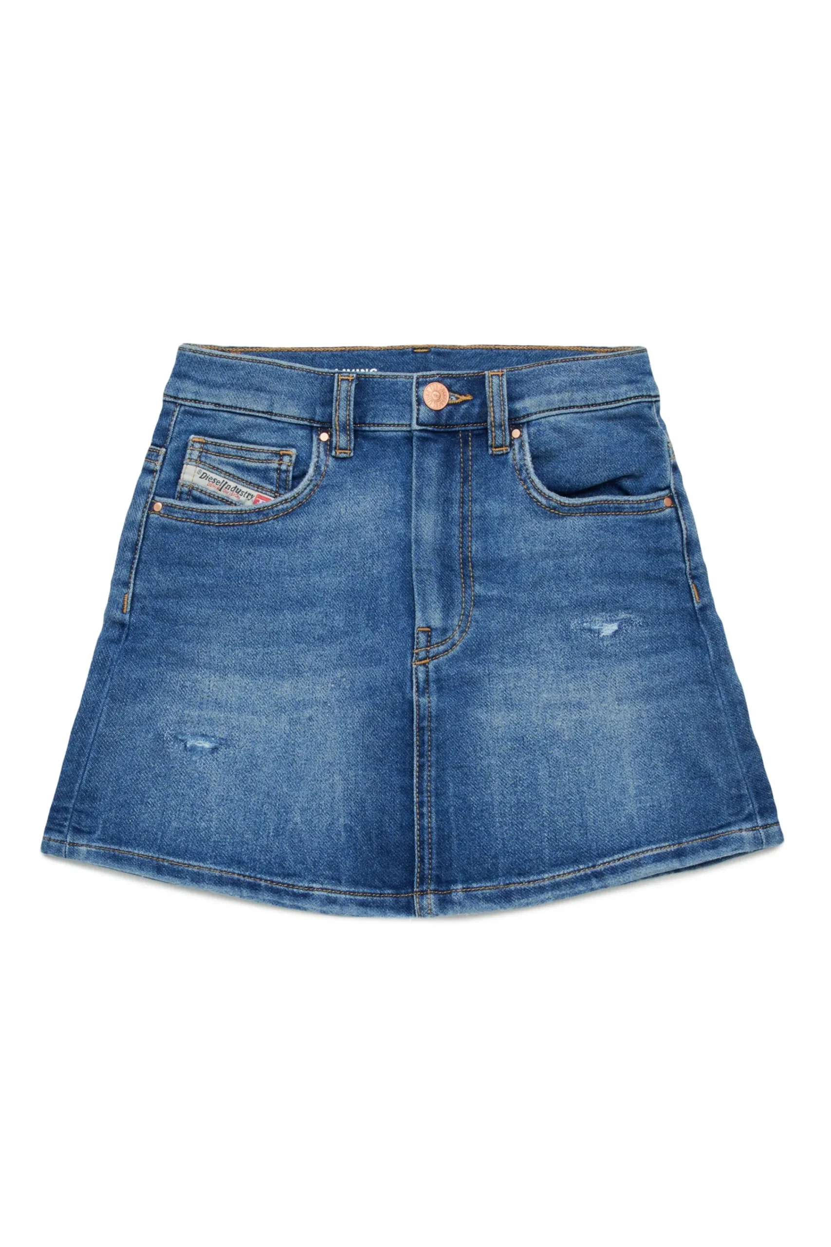 Skirts | Denim-Mania>DIESEL Medium blue JoggJeans® skirt with rips blue denim