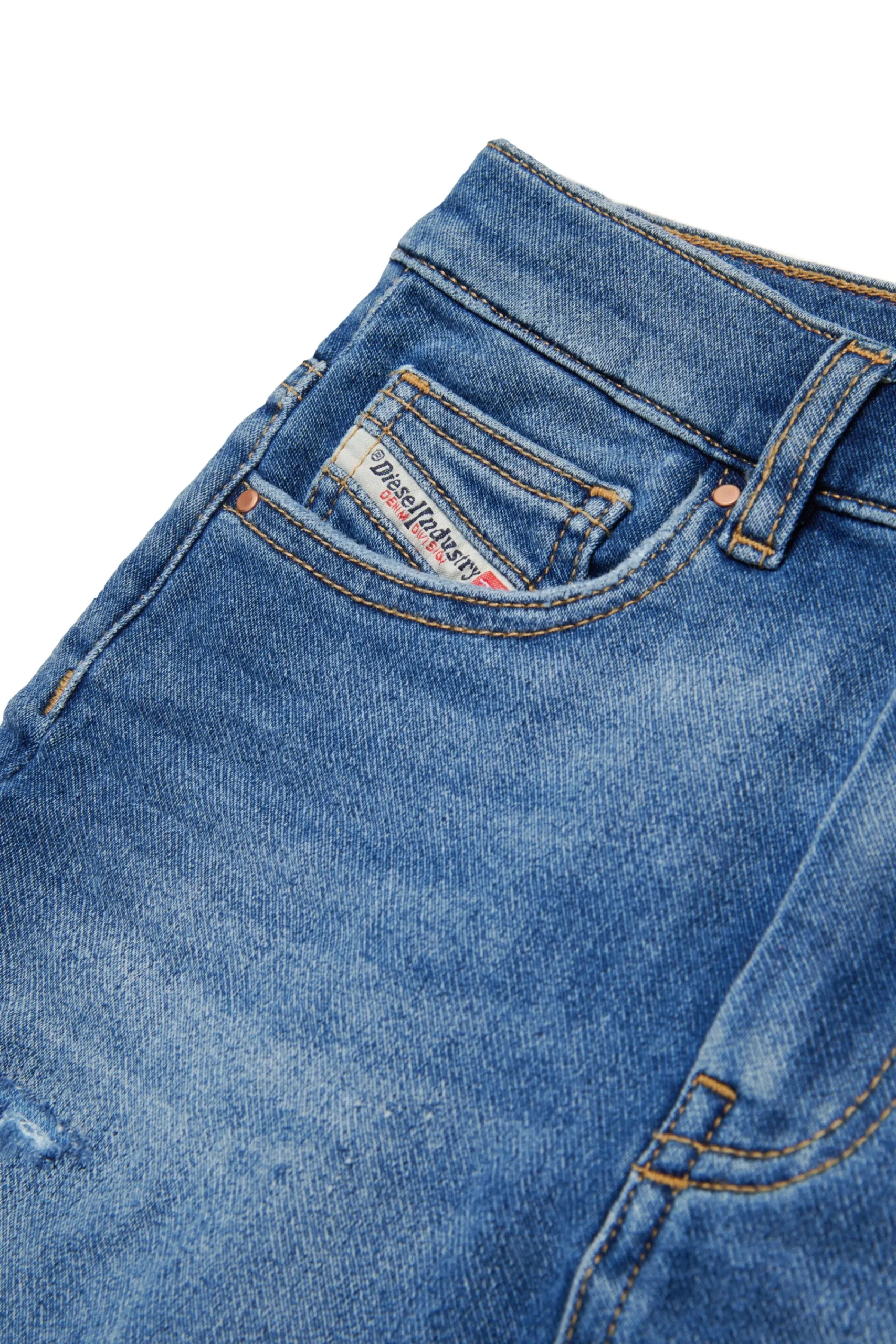Skirts | Denim-Mania>DIESEL Medium blue JoggJeans® skirt with rips blue denim
