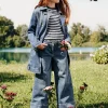 Jackets And Padded Jackets | Denim-Mania>MAX&Co. Medium blue shaded denim trench coat blue denim