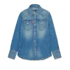 Shirts | Shirts>DSQUARED2 Medium blue shaded denim shirt blue denim