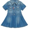 Dresses>DSQUARED2 Medium blue shaded denim dress blue denim