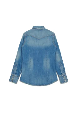 Shirts | Shirts>DSQUARED2 Medium blue shaded denim shirt blue denim