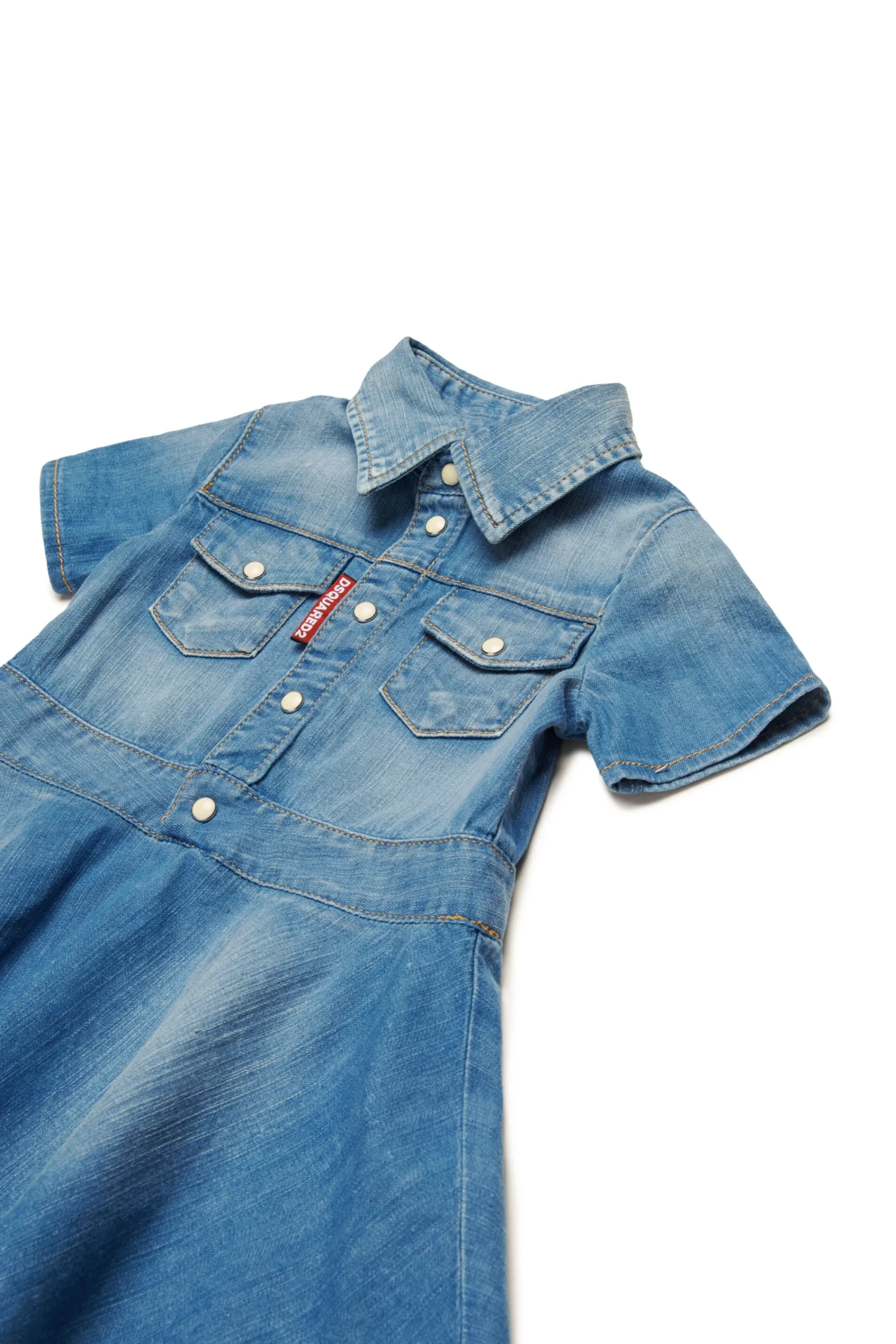 Dresses>DSQUARED2 Medium blue shaded denim dress blue denim
