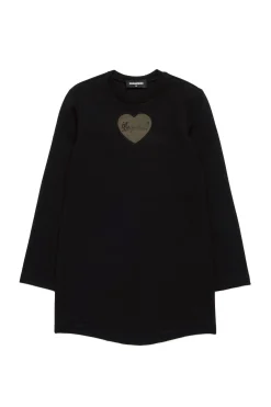 Dresses>DSQUARED2 Milano knit dress with tulle heart black