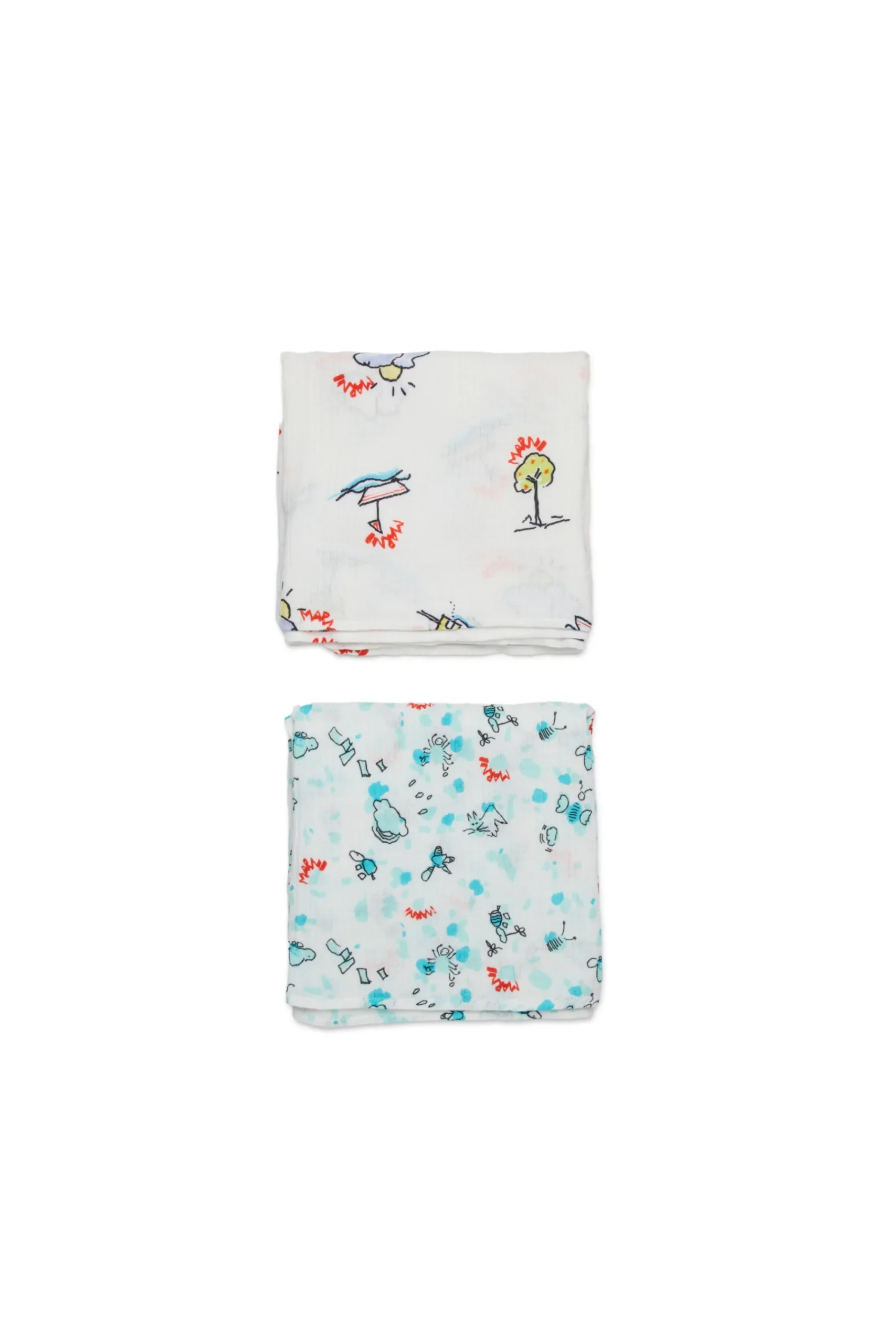 Newborn (0-12M)>MARNI Muslin set with allover prints white
