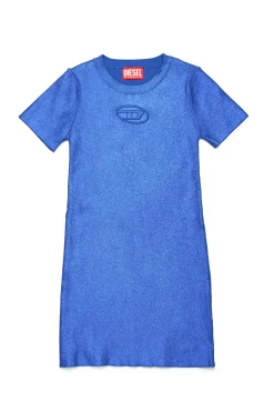 Dresses | Oval D By Diesel>DIESEL Mylar-effect ribbed knit sheath dress bright bluette